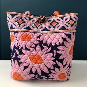 VERA BRADLEY Loves Me tote bag pink blue tortoise clasp